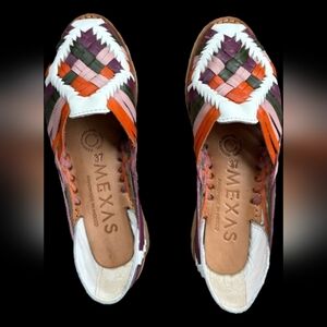 Women's Multicolor Leather Huarache Sandals